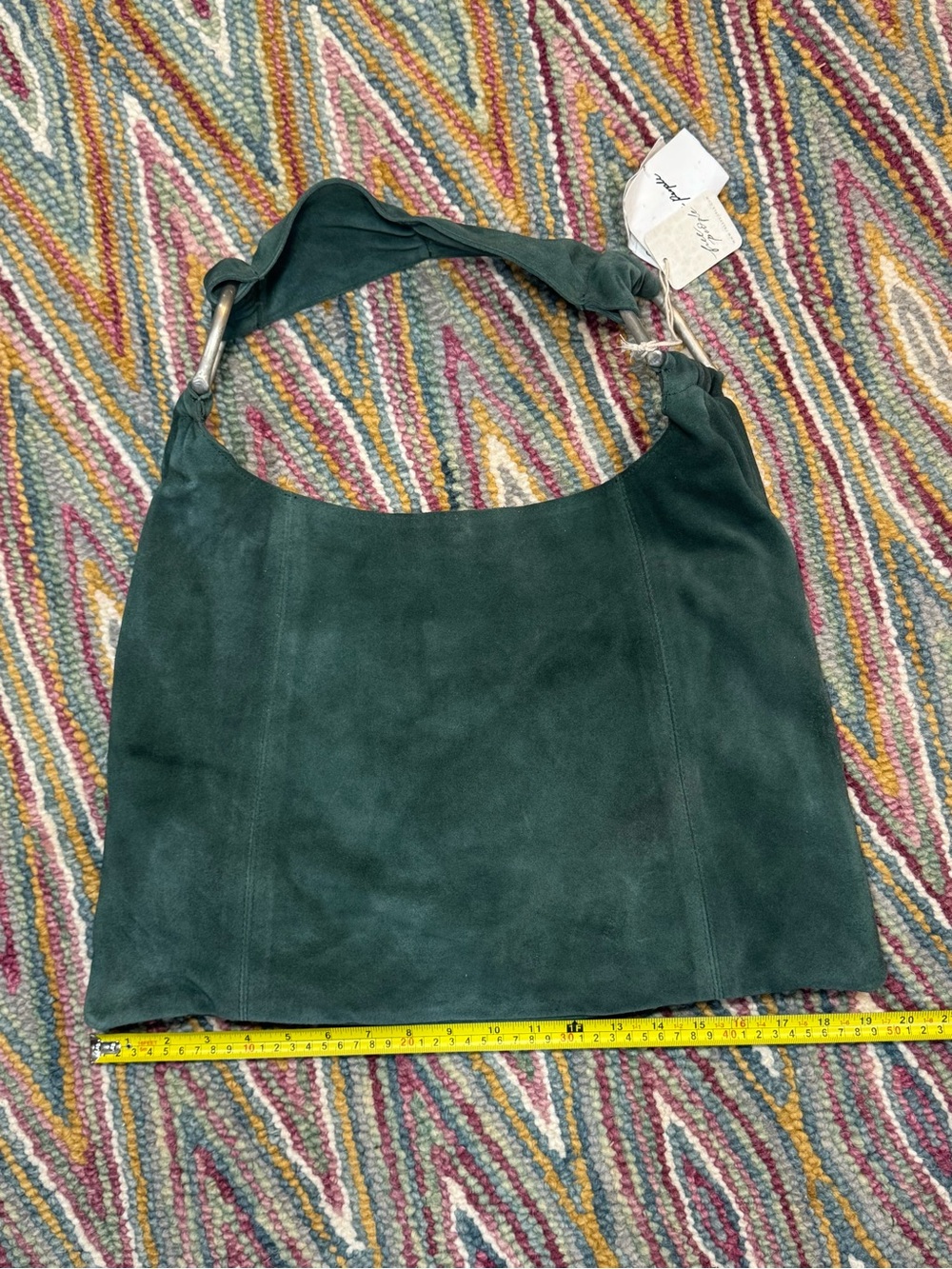🌲 Free People Bobbi Slouch Suede Tote Hobo Bag in SOLD OUT Color 🌲 PINE - Picture 8 of 10